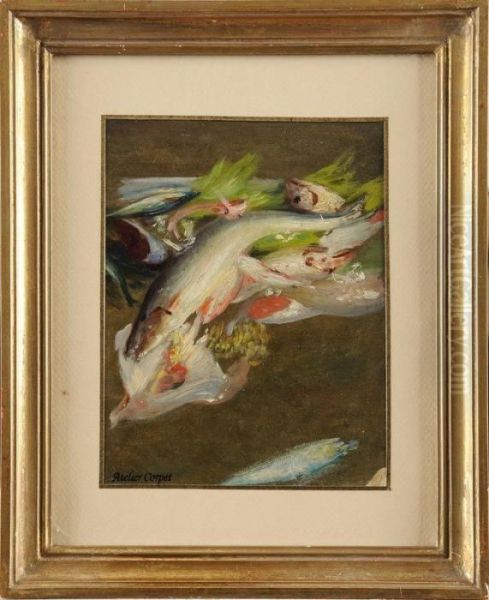 Nature Morte Aux Poissons Oil Painting by Charles Etienne Corpet