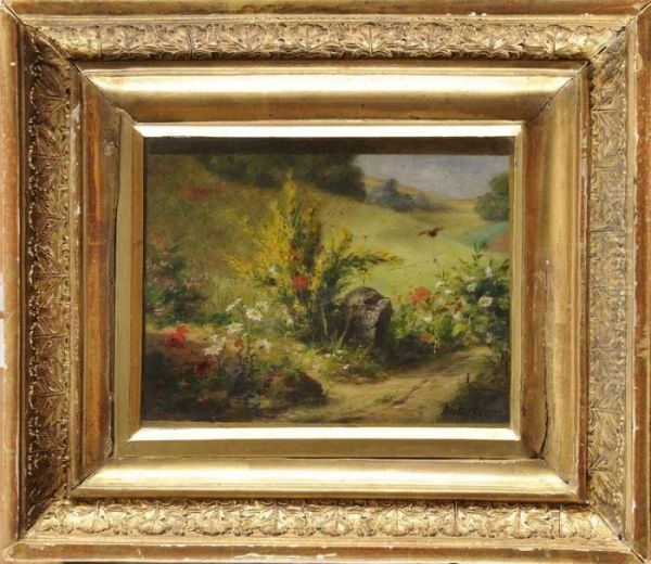 Chemin Fleuri En Foret Oil Painting by Charles Etienne Corpet