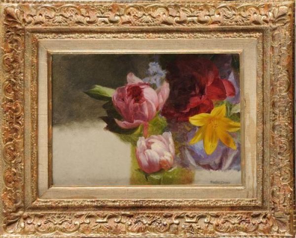 Bouquet De Tulipes Oil Painting by Charles Etienne Corpet