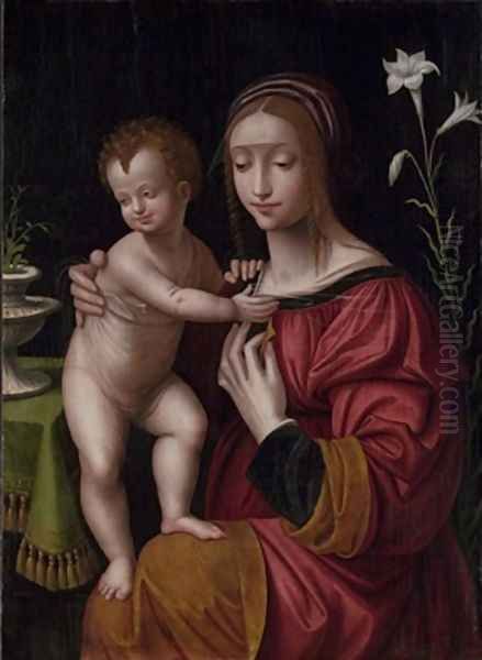 Madonna and Child Oil Painting by Bernardino Luini