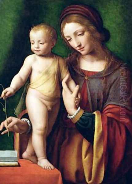 The Virgin and Child with a Columbine 3 Oil Painting by Bernardino Luini