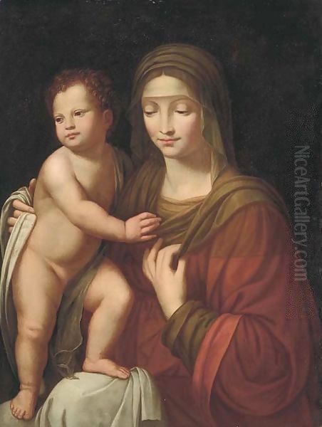 Virgin and Child Oil Painting by Bernardino Luini