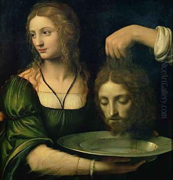 Salome with the Head of St John the Baptist Oil Painting by Bernardino Luini