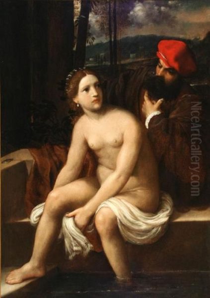 Susanna And The Elders Oil Painting by Girolamo Da Treviso