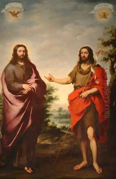 St John the Baptist Pointing to Christ Oil Painting by Bartolome Esteban Murillo