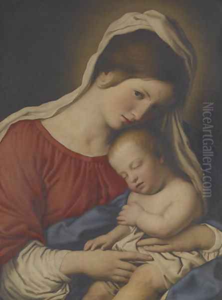 Madonna and Child 2 Oil Painting by Francesco de' Rossi (see Sassoferrato)