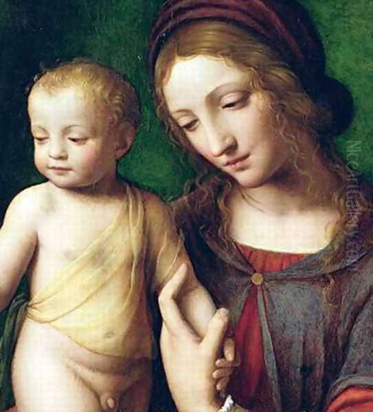 The Virgin and Child with a Columbine 2 Oil Painting by Bernardino Luini