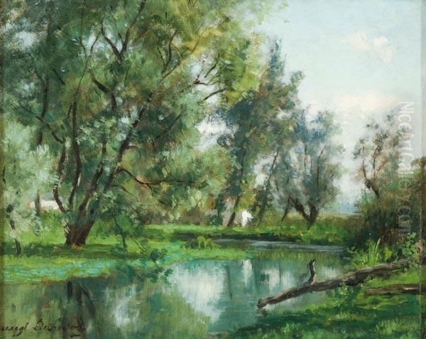 Paesaggio Lacustre Oil Painting by Auguste Dandoy