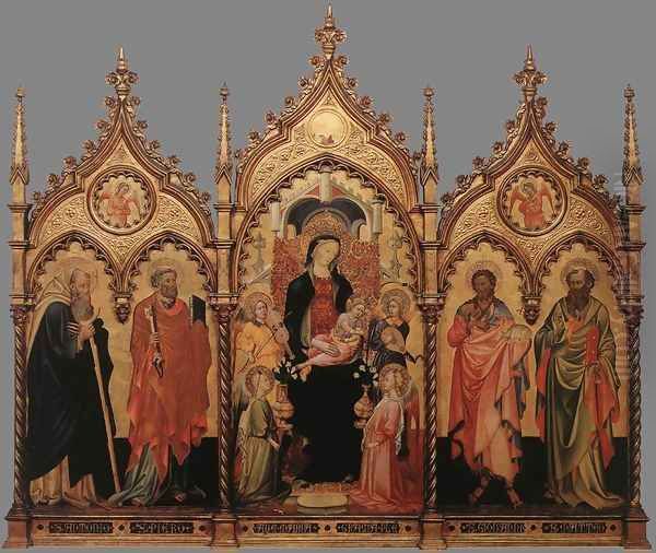 Madonna and Child Enthroned with Saints 1400-50 Oil Painting by Italian Unknown Masters