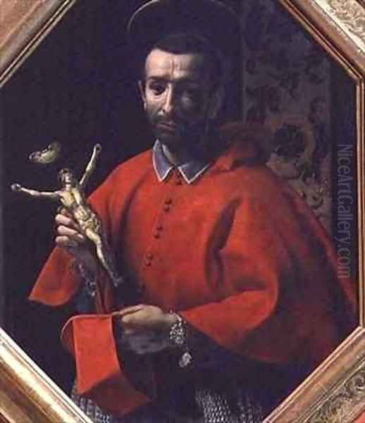 St Charles Borromeo Archbishop of Milan Oil Painting by Carlo Dolci