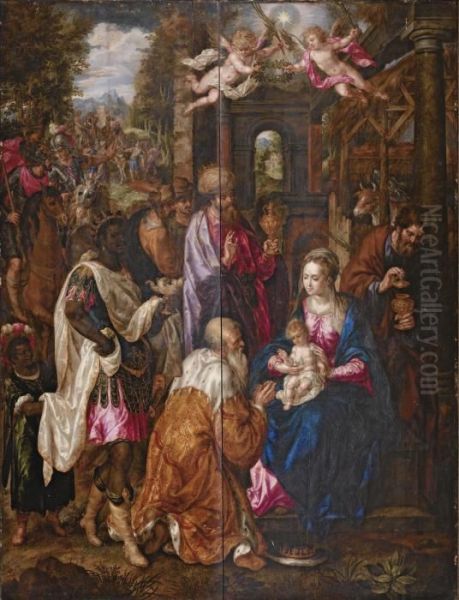 L'adoration Des Mages Oil Painting by Hendrik De Clerk