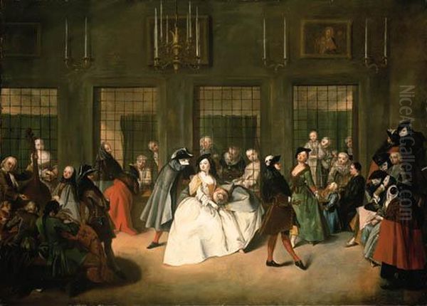 The Nun's Parlor Oil Painting by Giuseppe De Gobbis