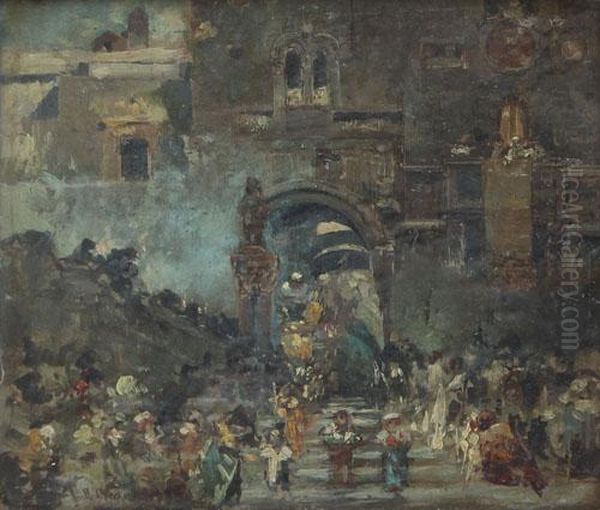 La Processione Oil Painting by Salvatore De Gregorio