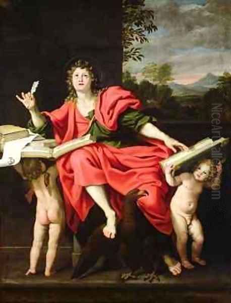 St John the Divine Oil Painting by Domenico Zampieri (Domenichino)