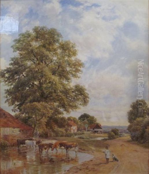 A Roadside Inn, Surrey Oil Painting by John Henry Dearle