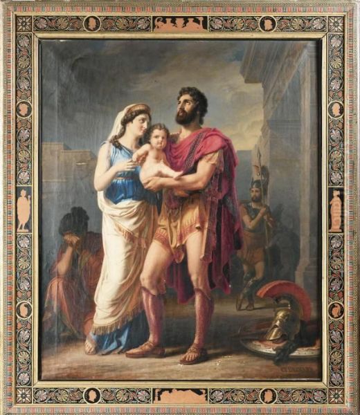 Les Adieux D'hector A Andromaque Et Astyanax Oil Painting by Carl Friedrich Deckler