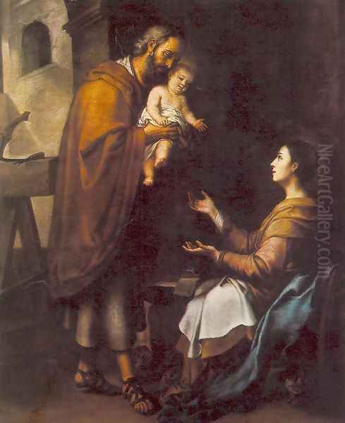 The Holy Family c. 1660 Oil Painting by Bartolome Esteban Murillo