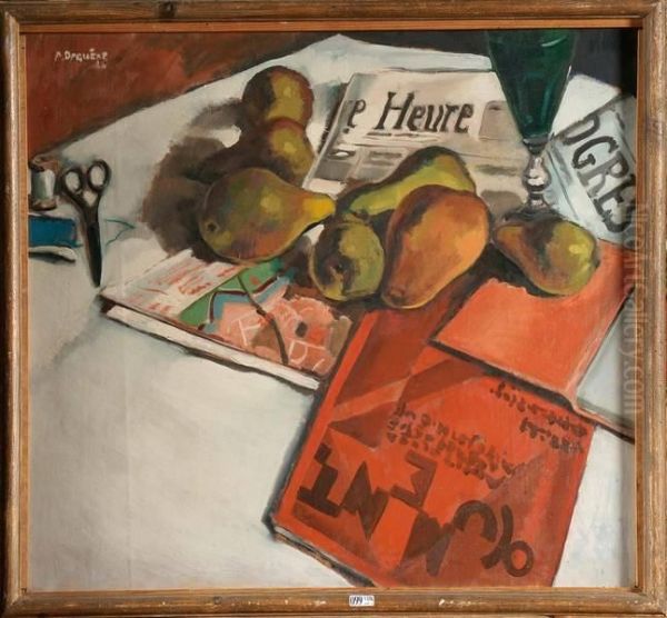 Nature Morte Aux Poires Oil Painting by Jean Pierre Dequene