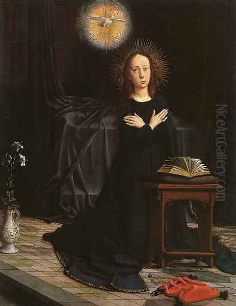 The Virgin of the Annunciation (originally part of a polyptych) 1506 Oil Painting by Gerard David