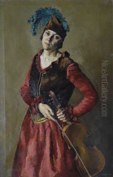 Suonatrice Di Violino by Antonio Di Prata