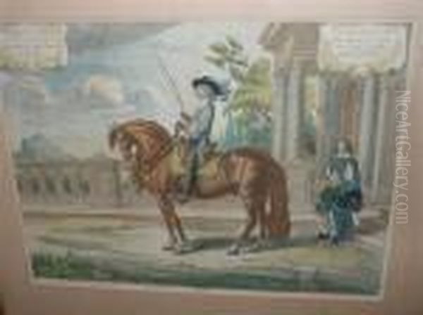 Monseigneur Le Marquis A Cheval Oil Painting by Abraham Diepenbeke