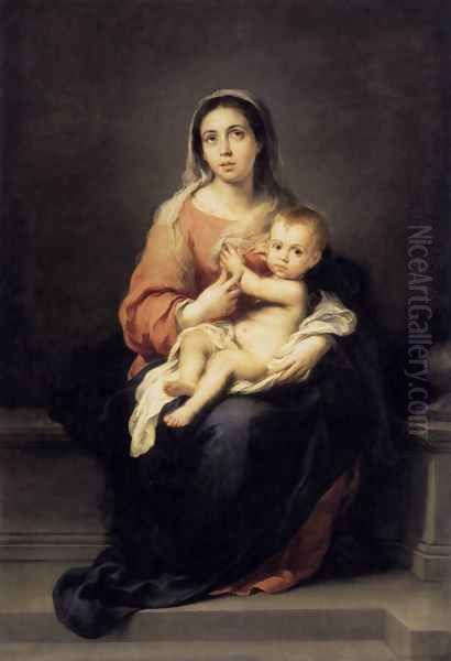 Madonna and Child c. 1670 Oil Painting by Bartolome Esteban Murillo