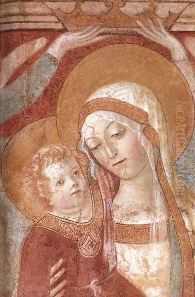 Madonna and Child with Angels (detail) c. 1468 Oil Painting by Francesco Di Giorgio Martini