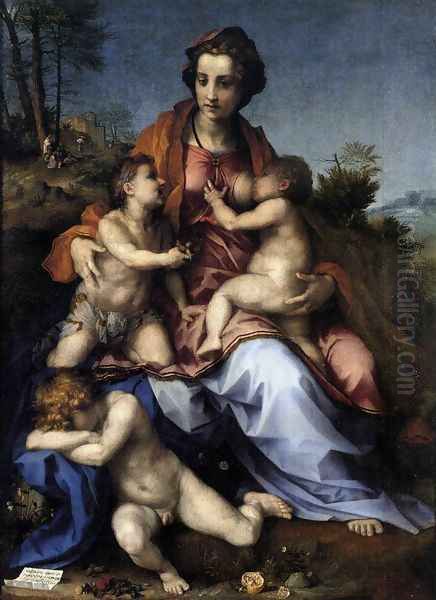 Charity 1518 Oil Painting by Andrea Del Sarto