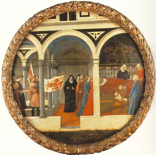 Plate of Nativity (Berlin Tondo) 1427-28 Oil Painting by Masaccio (Tommaso di Giovanni)