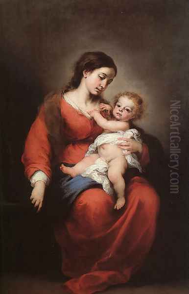 Virgin and Child 1672 Oil Painting by Bartolome Esteban Murillo