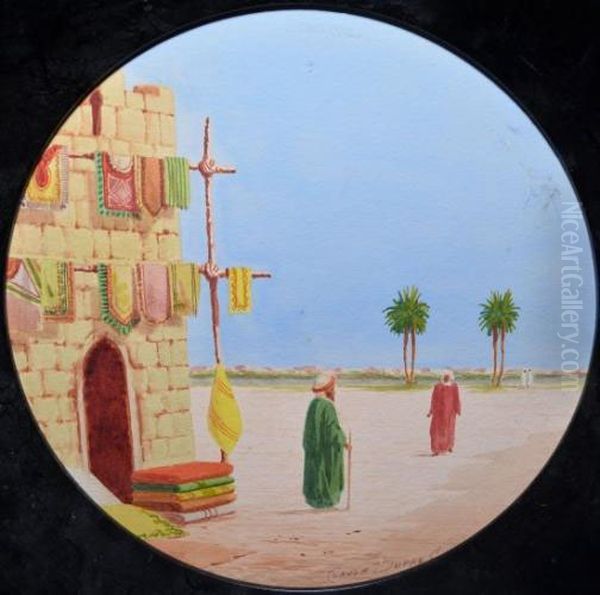 Marchands De Tapis Orientaux Oil Painting by Claude Dupres