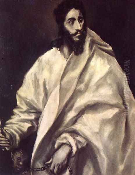 Apostle St Bartholomew 1610-14 Oil Painting by El Greco (Domenikos Theotokopoulos)