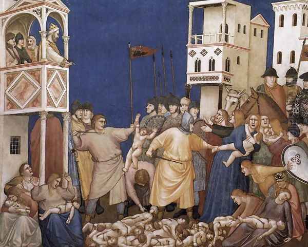 The Massacre of the Innocents 1310s Oil Painting by Giotto Di Bondone