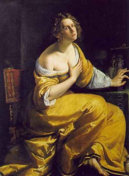 Mary Magdalen 1613-20 Oil Painting by Artemisia Gentileschi