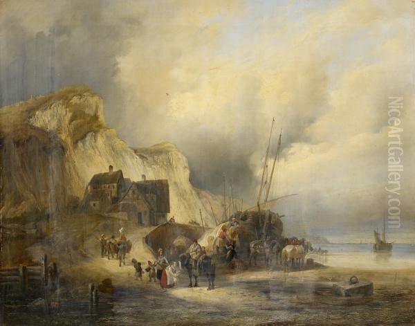 Erinnerung An Die Normandie Oil Painting by Heinrich Ambros Eckert