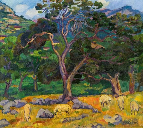 Landschaft In Pollencia (mallorca) Oil Painting by Robert Eckert