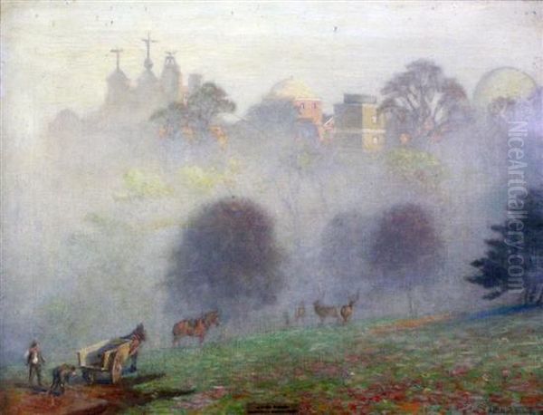 Autumn Morning, Greenwich Observatory Oil Painting by Arthur Ellis