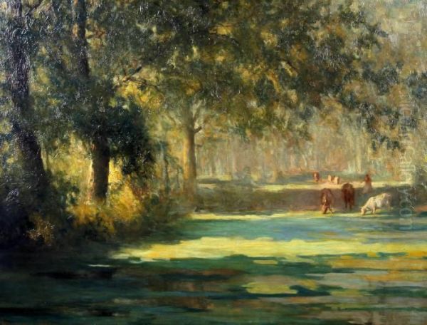 A Quiet Pool Oil Painting by Walter Emsley