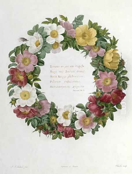 Christmas Roses Oil Painting by Pierre-Joseph Redoute