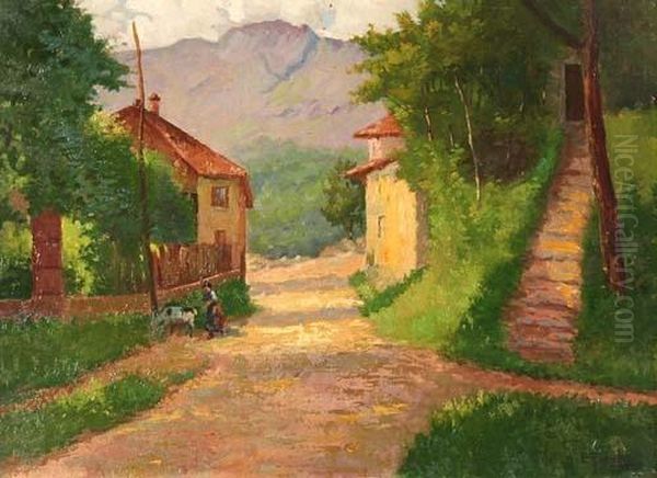 Paese Montano Oil Painting by Ermanno Fernbach