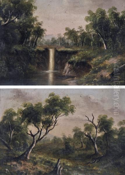 A Pair Of Colonial Landscapes Oil Painting by A.W. Eustace