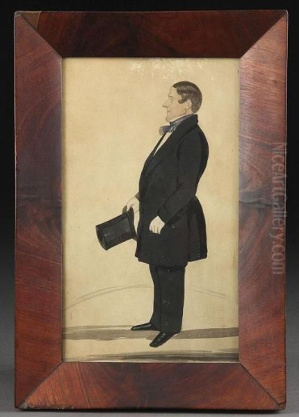 Full Length Portrait Of A Well Dressed Man Oil Painting by J. Evans