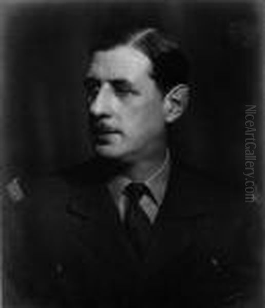 Portrait Du General De Gaulle A Londres Oil Painting by Georg Fayer