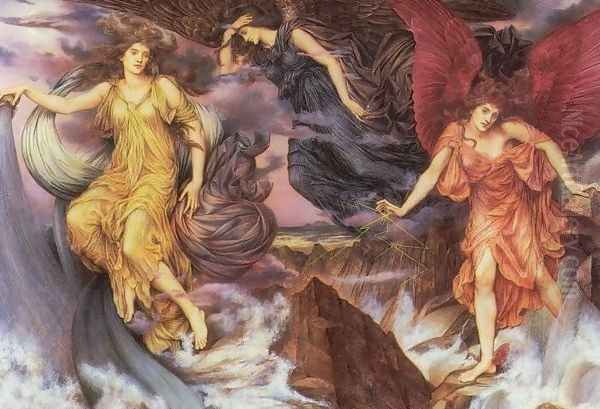 The Storm Spirits Oil Painting by Evelyn Pickering De Morgan