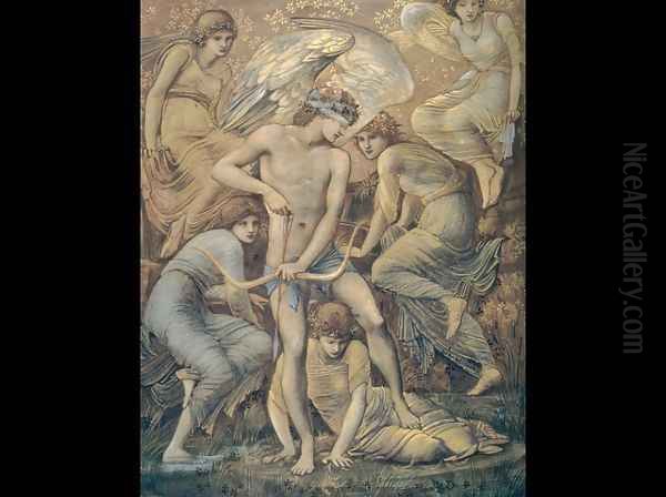 Cupid's Hunting Fields Oil Painting by Sir Edward Coley Burne-Jones