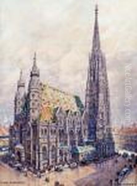 Wiener Stephansdom Oil Painting by Friedrich Frank