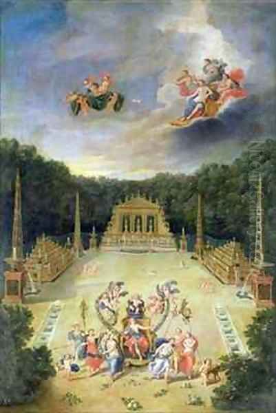 The Groves of Versailles LArc de Triomphe Oil Painting by Jean II Cotelle