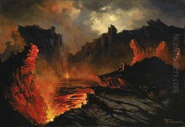 Kilauea Oil Painting by Charles Furneaux