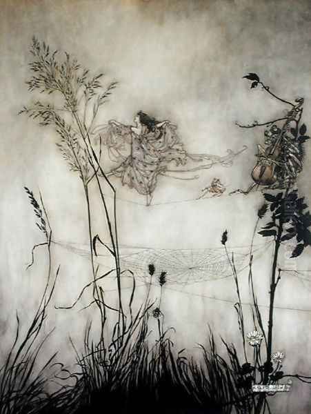 The Fairies are Exquisite Dancers, illustration in Peter Pan in Kensington Gardens by J.M Barrie 1860-1937 1906 Oil Painting by Arthur Rackham