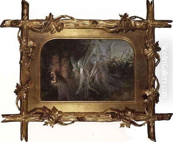 Fairies Looking through a Gothic Arch Oil Painting by John Anster Fitzgerald